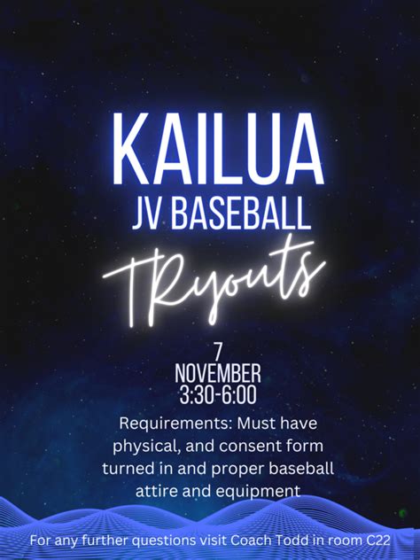 Kailua High School JV Baseball Tryouts Information | Kailua High School Surfriders