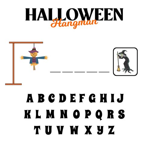 Halloween Hangman Word List Printable