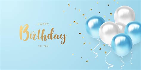 Celebrate your birthday background with beautiful balloons vector ...