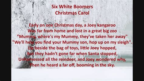 Six White Boomers Lyrics - Christmas Carol Lyrics | Carol lyrics ...