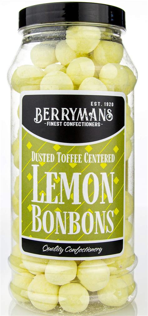 Buy Original Dusted Toffee Centered Lemon BonBons Retro Sweets Gift Jar By Berrymans Sweet Shop ...