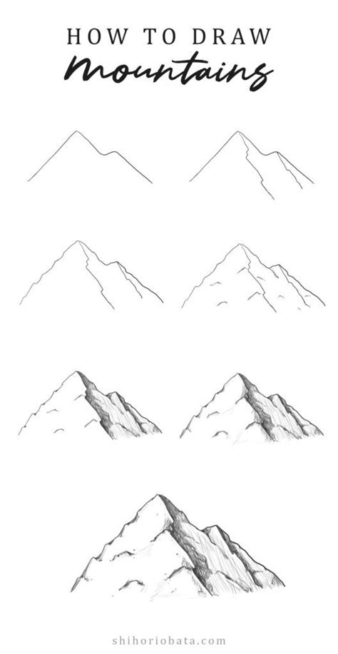 Easy Step by Step Tutorial on Drawing Mountains