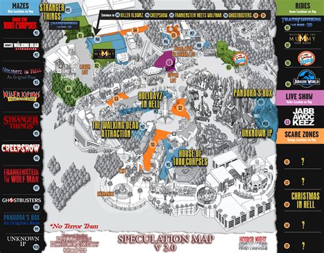 Halloween Horror Nights Hollywood 2020 Maze Map | Best New 2020