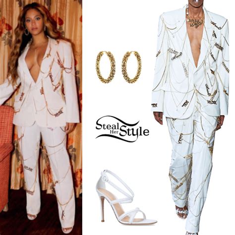 Beyoncé: White Suit and Sandals | Steal Her Style