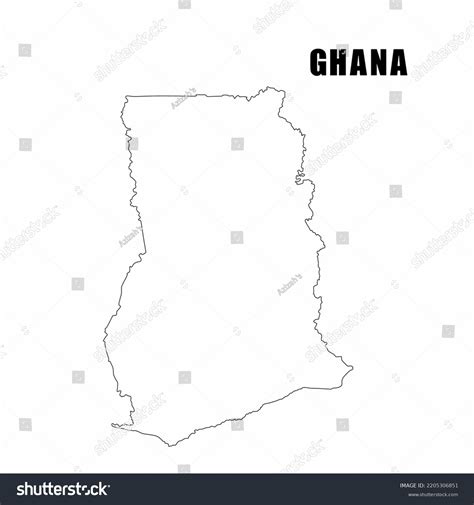 Vector Illustration Outline Map Ghana Highdetail Stock Vector (Royalty ...