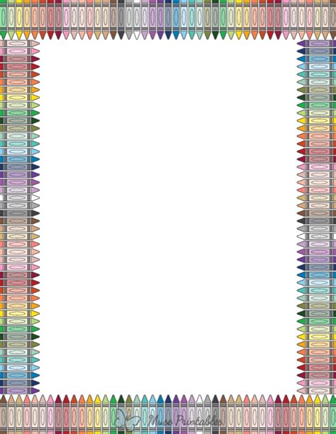 Printable Crayon Page Border