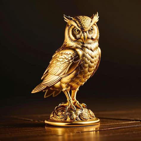 Premium AI Image | A gold statue of a owl