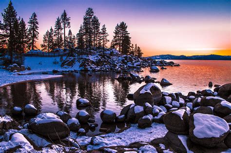 Lake Tahoe Winter Sunset Photograph by Brandon McClintock