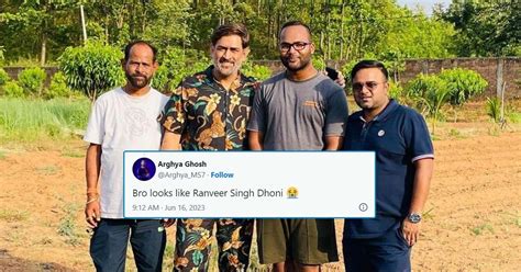 Bro looks like Ranveer Singh Dhoni: Twitter reacts as MS Dhoni gets clicked with friends and ...