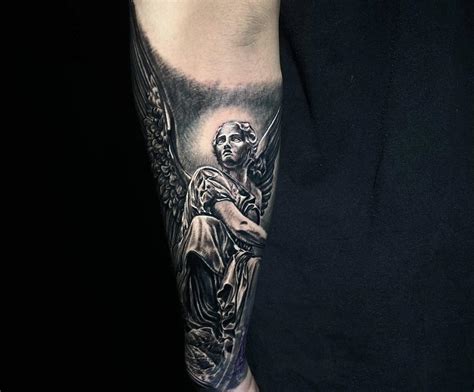 Second tattoo! Angel statue done by Kenneth from black alchemy ...