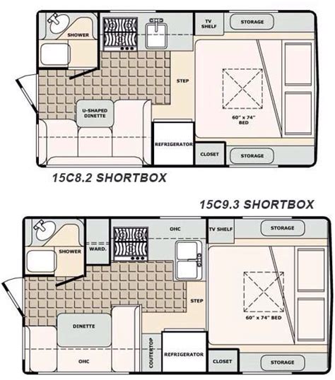 Small camper layouts | Travel trailer floor plans, Rv floor plans, Truck camper