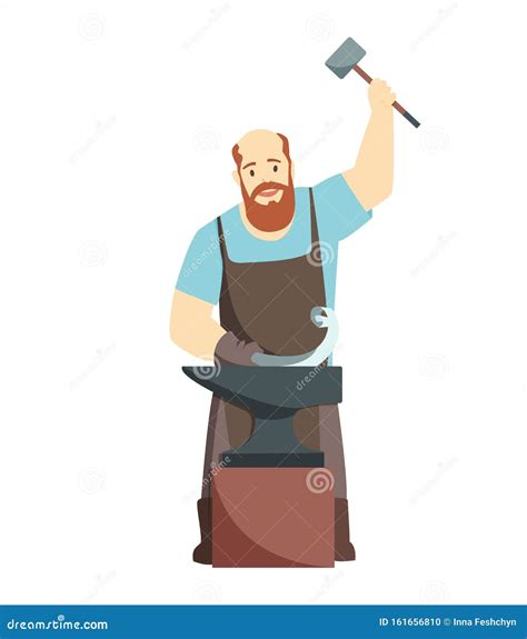 Cartoon Blacksmith Worker Vector Illustration | CartoonDealer.com ...