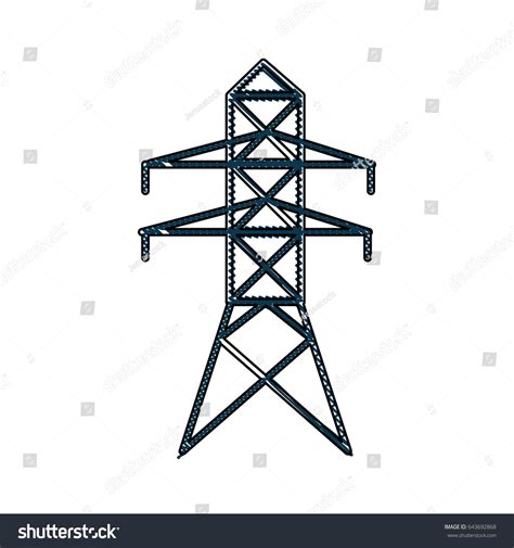 Drawing Electricity Tower Distribution Energy Light Stock Vector (Royalty Free) 643692868 ...