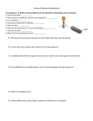 Virus And Bacteria Worksheet Pdf Answer Key - Fill and Sign Printable ...