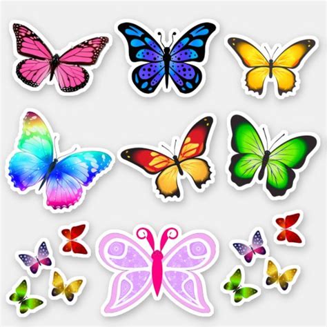 Butterflies Cut-Out Sticker Sheets | Zazzle.com