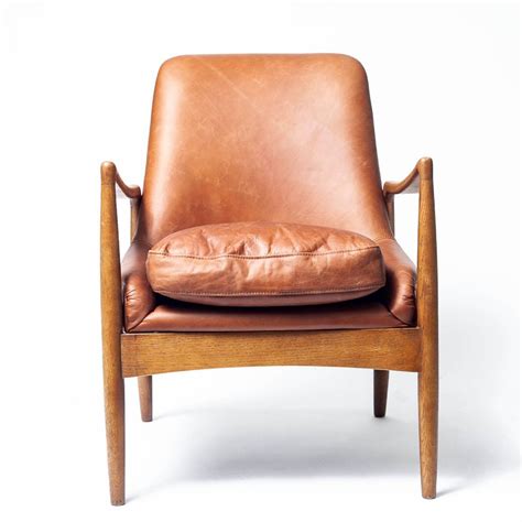 Oak Framed Distressed Tan Leather Armchair