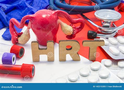 HRT Medical Abbreviation of Hormone Replacement Therapy Concept Photo, Hormones Supplements that ...