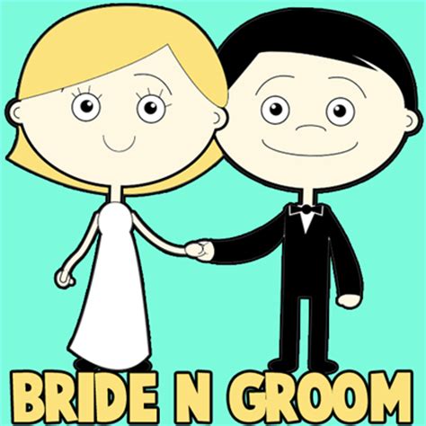 How to Draw Cartoon Bride and Groom Step by Step Drawing Tutorial for Kids – How to Draw Step by ...
