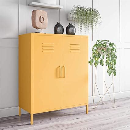 Novogratz Cache 2 Door Metal Locker Storage Cabinet, Yellow: Amazon.ca: Home & Kitchen