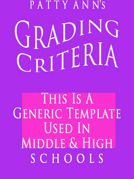 This Grading Criteria template is provided as an EDITABLE Word Doc ...