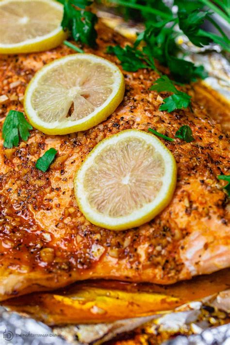 BEST Baked Lemon Garlic Salmon | The Mediterranean Dish