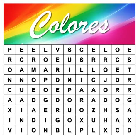 Los Test: Sopa de letras de colores.