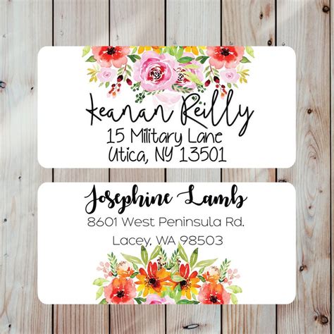 Floral Return Address Labels Cute Address Labels Flowers | Etsy