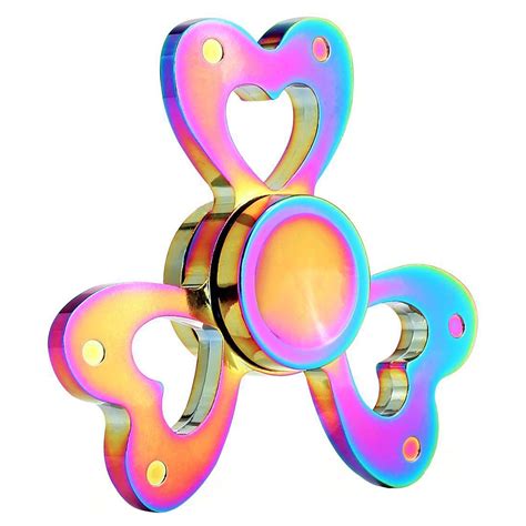 Love Heart Zinc Alloy Rainbow Fidget Spinner