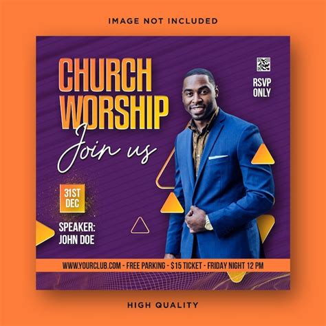 Premium PSD | Church services flyer template design