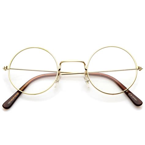 Vintage Inspired Round Metal Frame Clear Lens Glasses - zeroUV