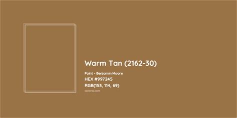 Benjamin Moore Warm Tan (2162-30) Paint color codes, similar paints and ...