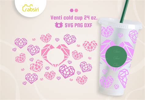 Diamond Heart Venti Cold cup 24oz SVG – Crabsiri