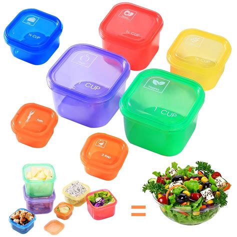 Buy Portion Control Container Kit,21 Day Fix Containers And Food Plan,Multicolor Coded ...