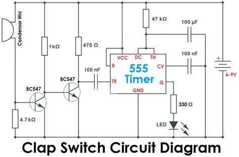 Clap Switch Circuit Diagram And Components Switch Clap 555 T