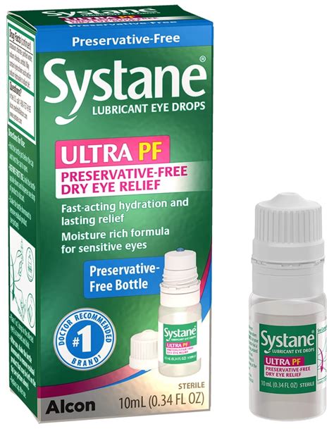 Systane Ultra Preservative Free Lubricant Eye Drops for Dry Eyes, 10ml ...