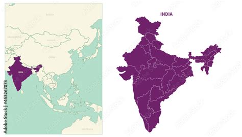 India map. map of India and neighboring countries. Stock Vector | Adobe ...