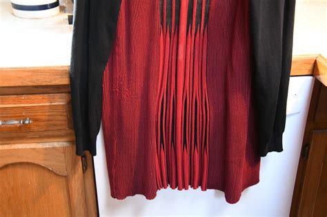 Valerie Stevens Open Long Cardigan Women’s Size XL Black/red | eBay
