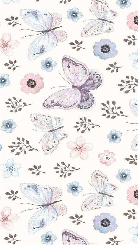 720P free download | Butterflies, cute, flowers, pastel, pattern, HD ...