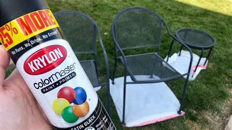 How To Spray Paint Metal Outdoor Furniture || CHEAP DIY || - YouTube