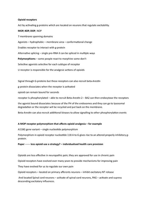 Opioid receptors - Opioid receptors Act by activating g-proteins which ...