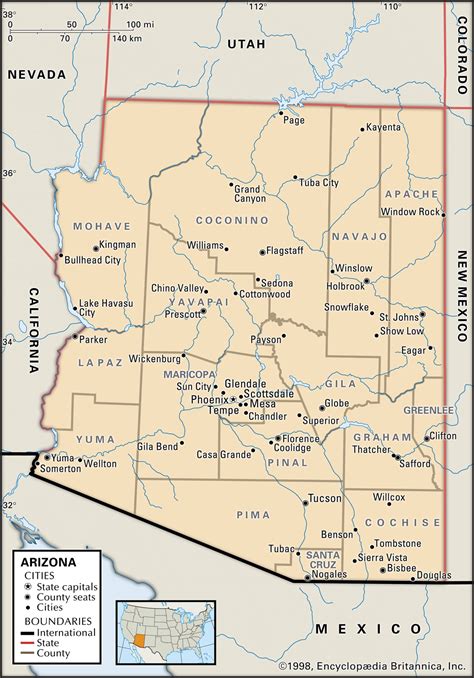 Arizona Map With Cities