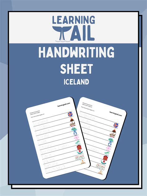 Learn About Countries: Iceland Handwriting Sheet for Kids! - Learning Tail