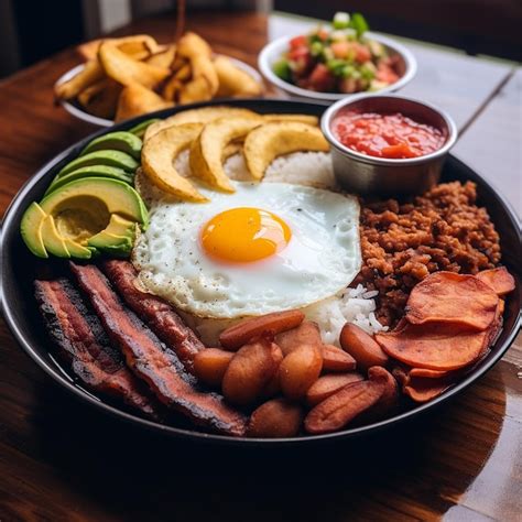 Premium Photo | Bandeja Paisa Hearty Colombian Platter with Diverse Ingredients