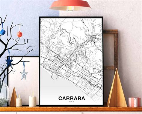 CARRARA Italy Map Poster Hometown City Print Modern Home Decor | Etsy