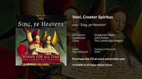 Veni, Creator Spiritus - Gregorian chant, John Rutter, The Cambridge Singers - YouTube