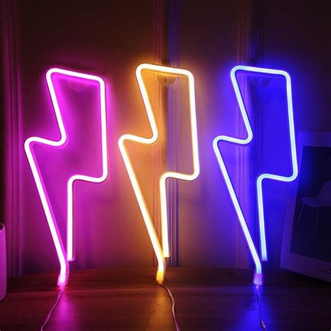 Lightning Bolt Neon Light LED Purple LED for Bedroom Pink | Etsy | Pink neon sign, Led neon ...