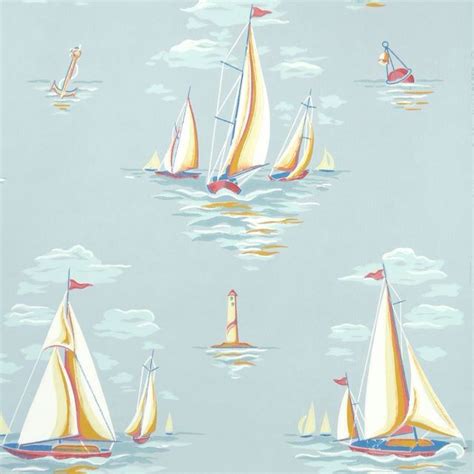 Sailboat paper Hannah's Treasures Vintage Wallpaper | Boat wallpaper ...