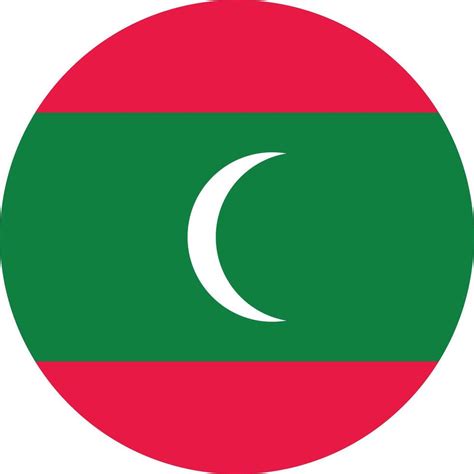 Round Maldives flag . Flag circle of Maldives . Maldives flag button ...