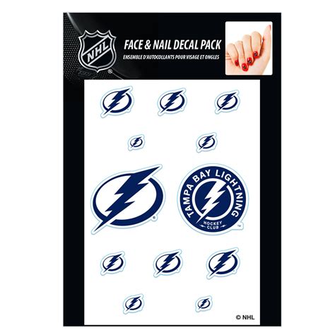 Tampa Bay Lightning Face and Nail Decal Pack