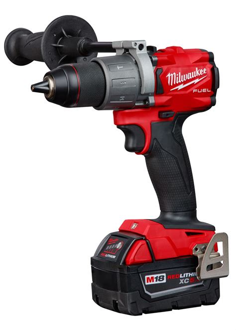 MILWAUKEE Cordless Hammer Drill, 18.0 V, 1/2 in Chuck Size, 0 to 32,000 Blows per Minute ...